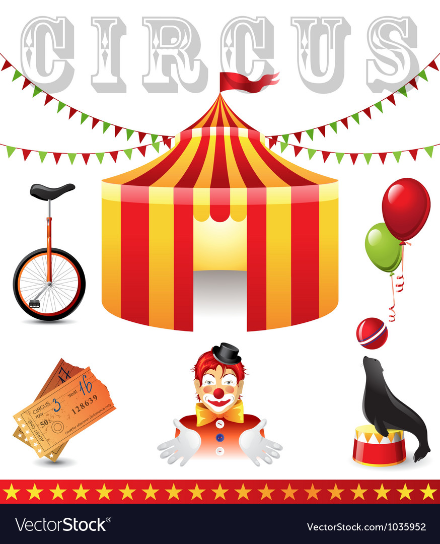 Circus icons Royalty Free Vector Image - VectorStock