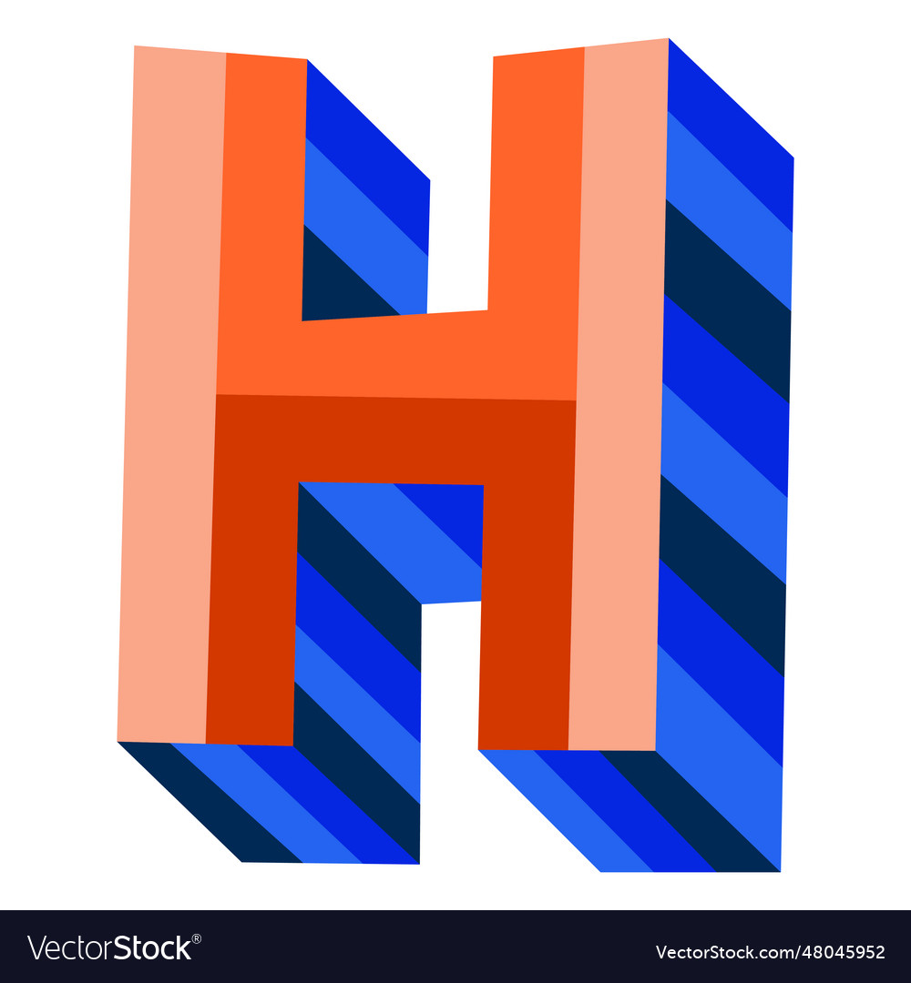 Colorful 3d letter h