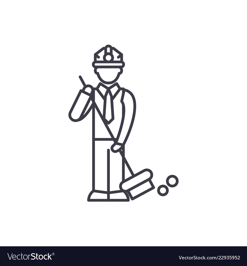 Garbage collection line icon concept Royalty Free Vector