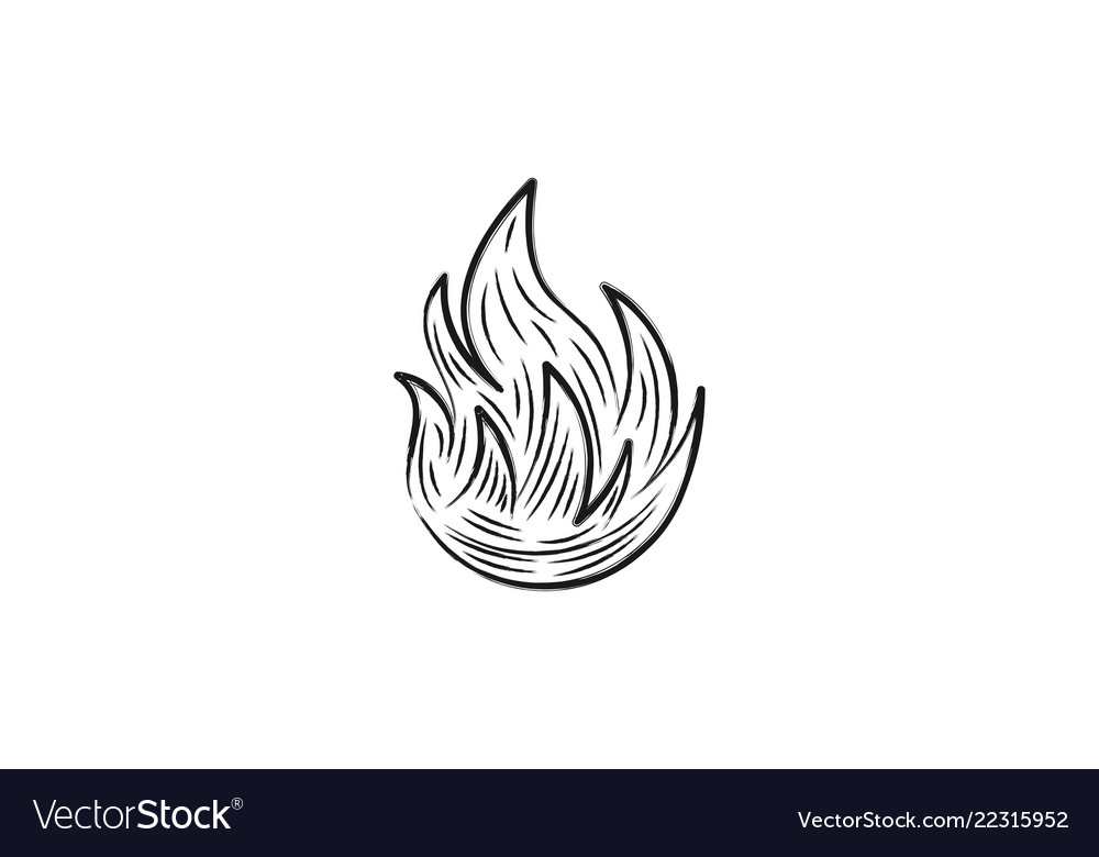 Hand drawn fire logo designs inspiration isolated Vector Image