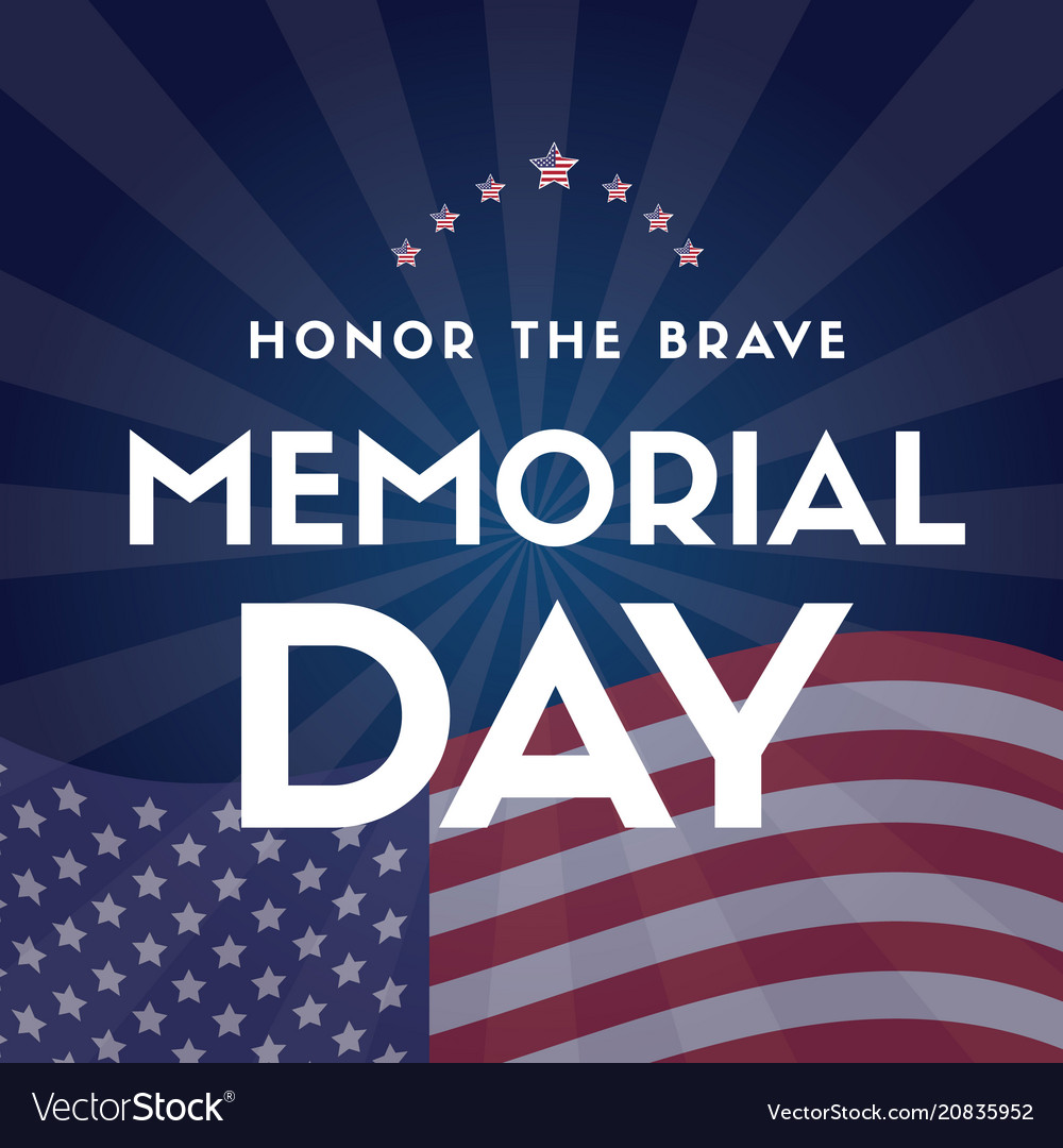 Happy memorial day design card flag