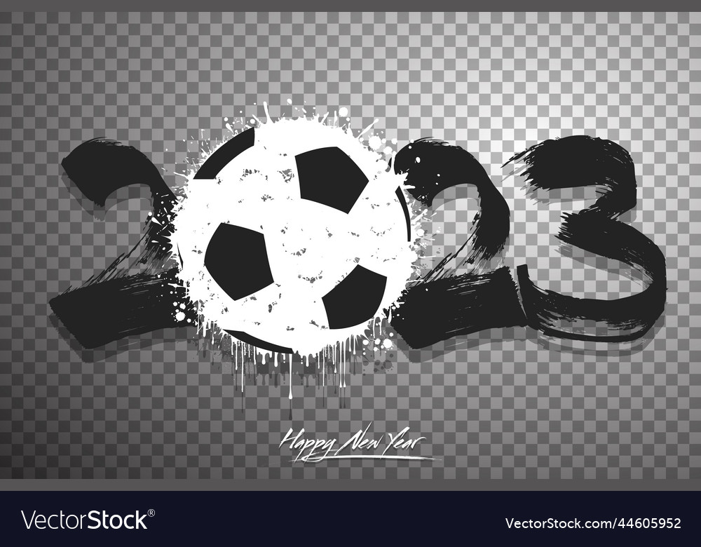 Happy new year 2023 and soccer ball