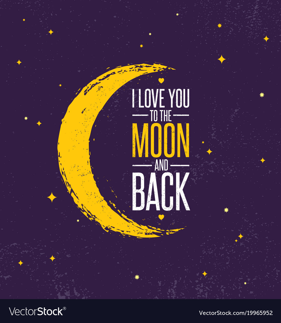 I love you to moon and back whimsical Royalty Free Vector