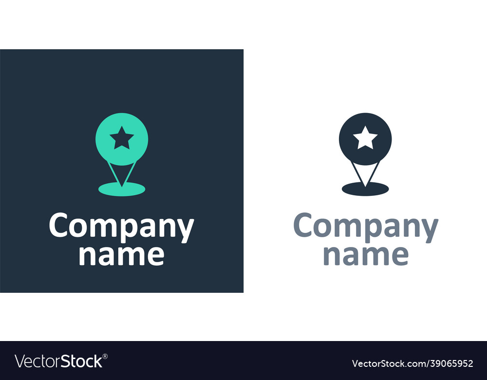 Logotype map pointer with star icon isolated Vector Image Logotype map pointer with star icon isolated