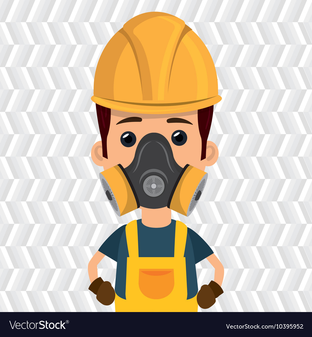 Man worker mask gas Royalty Free Vector Image - VectorStock