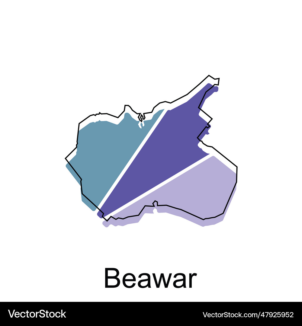 Map of beawar modern geometric india Royalty Free Vector