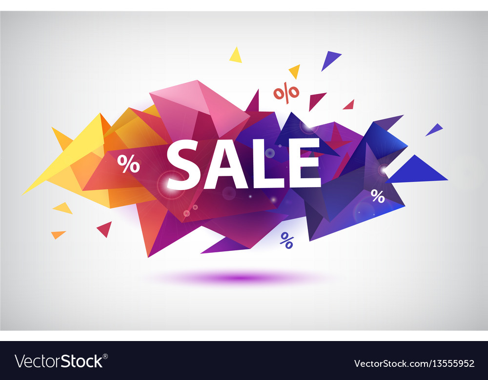 sale faceted 3d banner