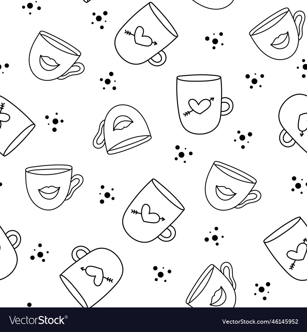 Seamless pattern with cups