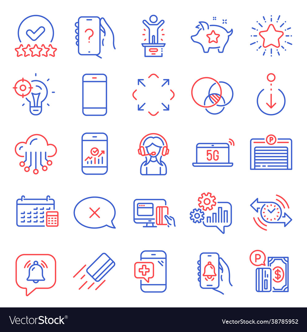 Technology icons set included icon as rating vector image Technology icons set included icon as rating