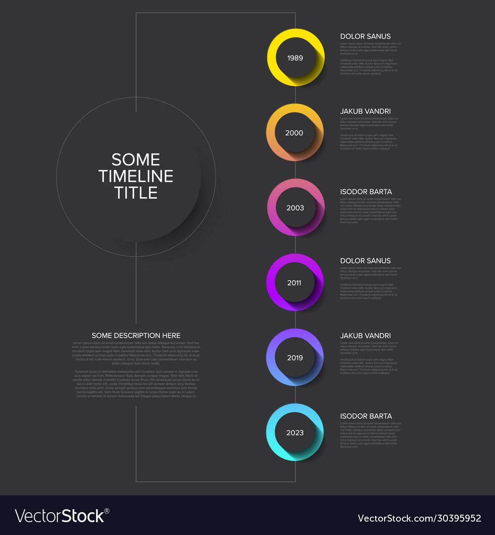 Timeline template with circle buttons vector image Timeline template with circle buttons
