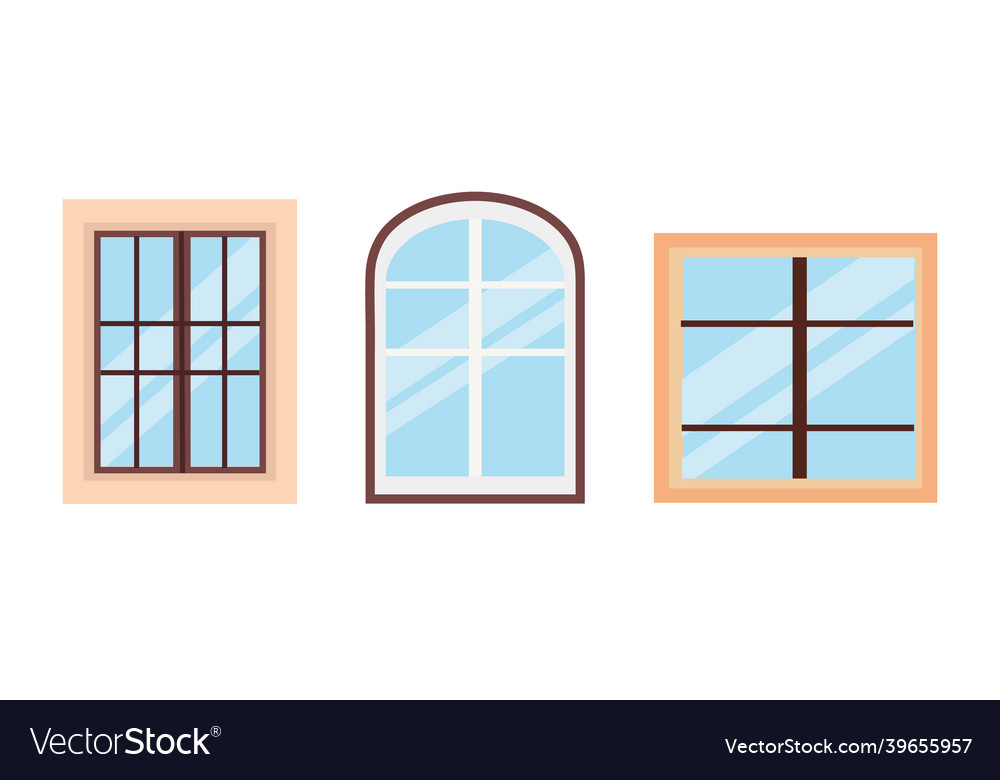 A set of three windows for use in web design vector image A set of three windows for use in web design