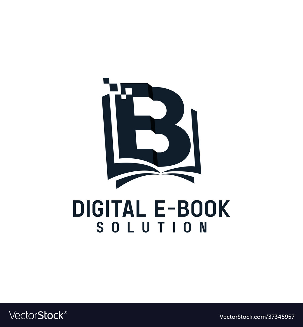 Abstract initial letter e and b with book concept