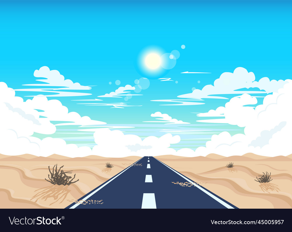 Asphalt road in the desert