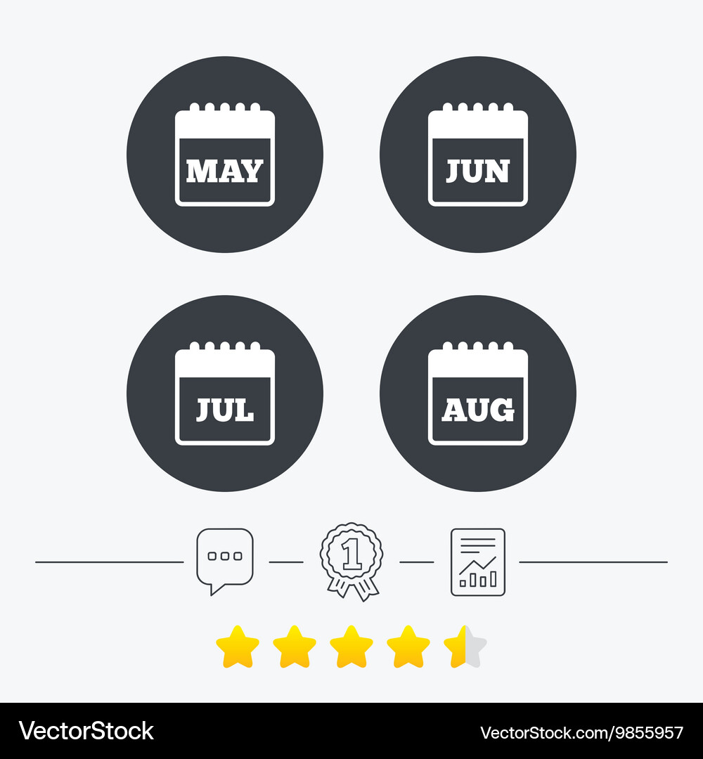 Calendar may june july and august Royalty Free Vector Image