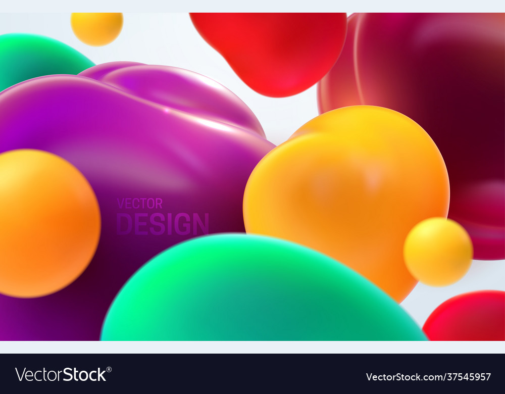 Colorful flowing bubbles 3d Royalty Free Vector Image