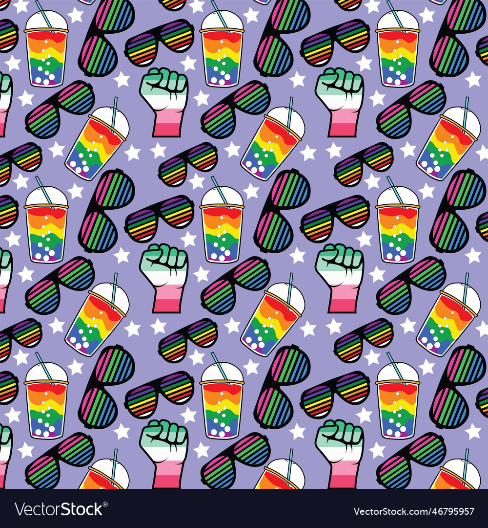 Cute doodles lgbt nahtloses Muster vector image Cute doodles lgbt nahtloses Muster