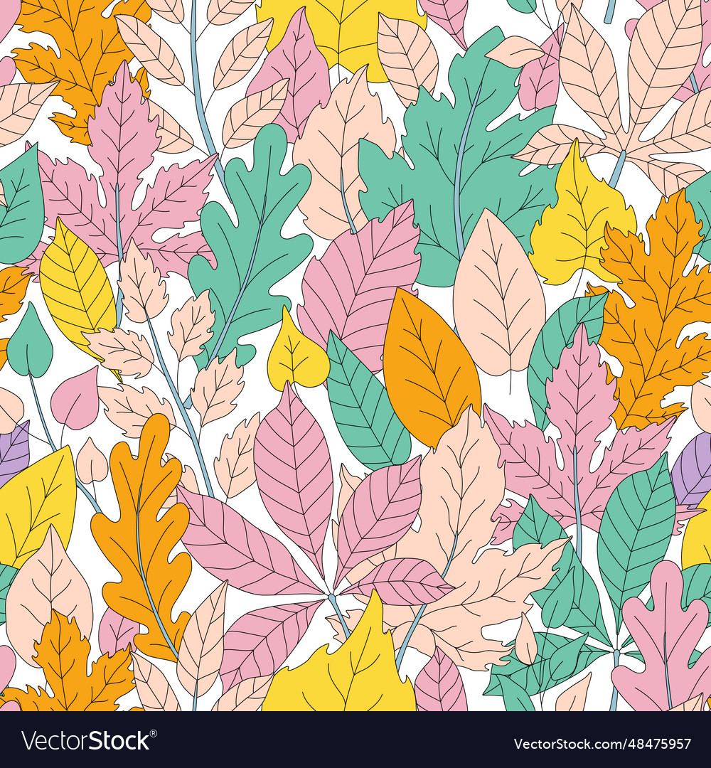 Fall leaves pattern autumn seamless print vector image Fall leaves pattern autumn seamless print