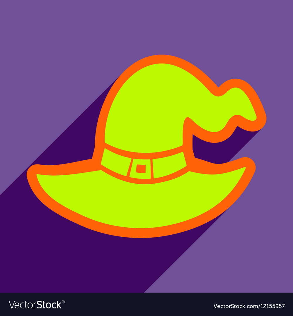 Flat with shadow icon and mobile application witch