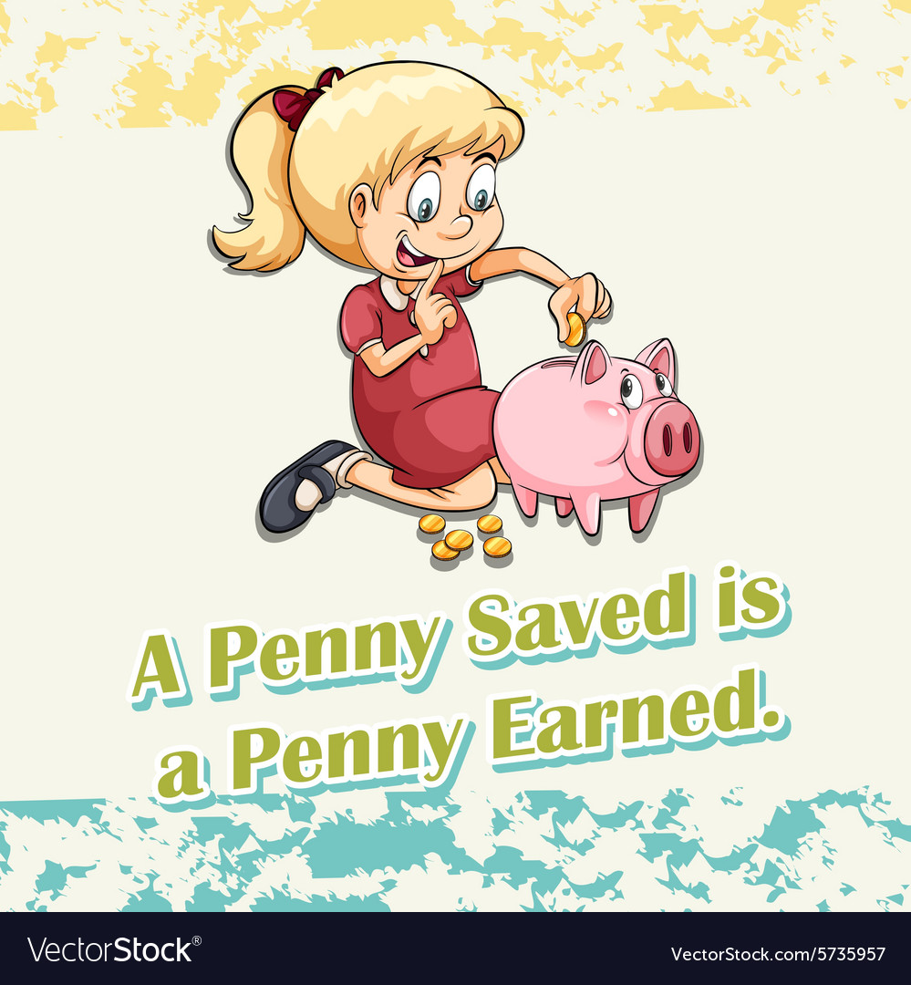 Girl putting money in piggy