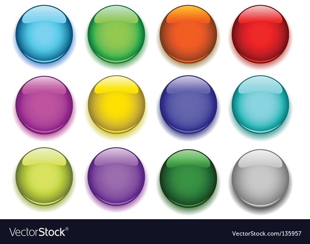 Glossy buttons Royalty Free Vector Image - VectorStock