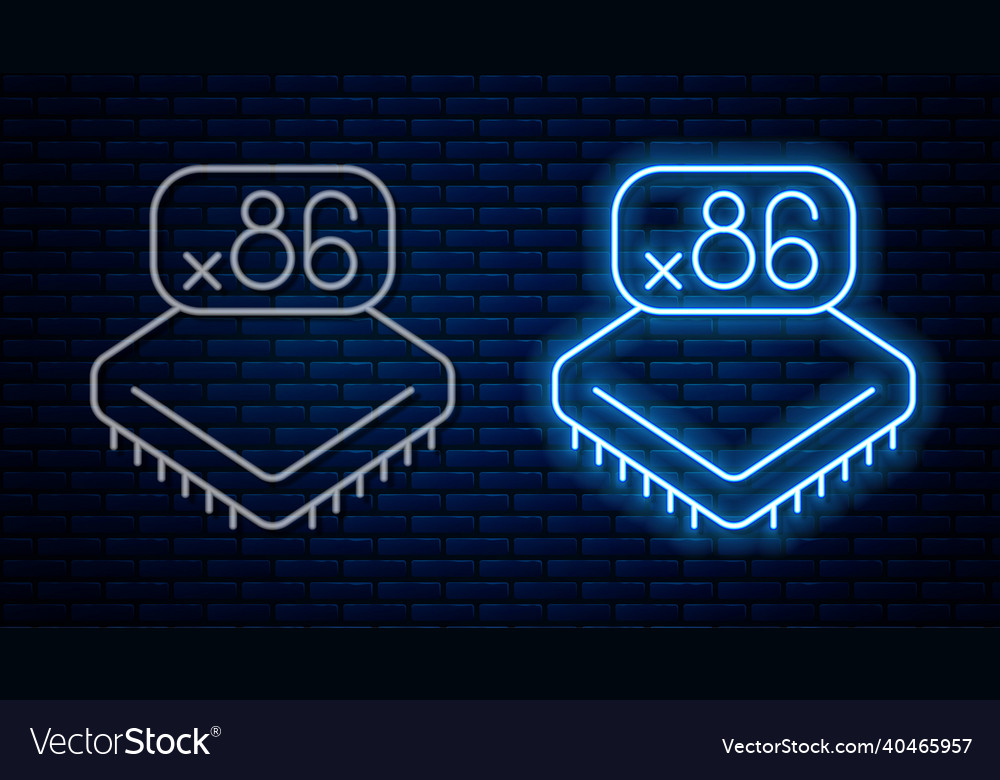 Glowing neon line computer processor vector image Glowing neon line computer processor