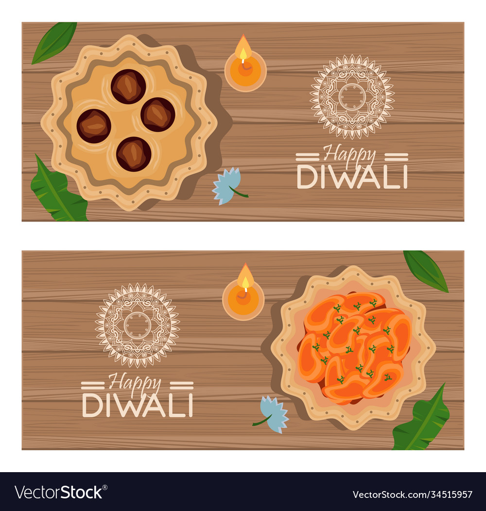 Happy diwali Feier mit drei Kerzen