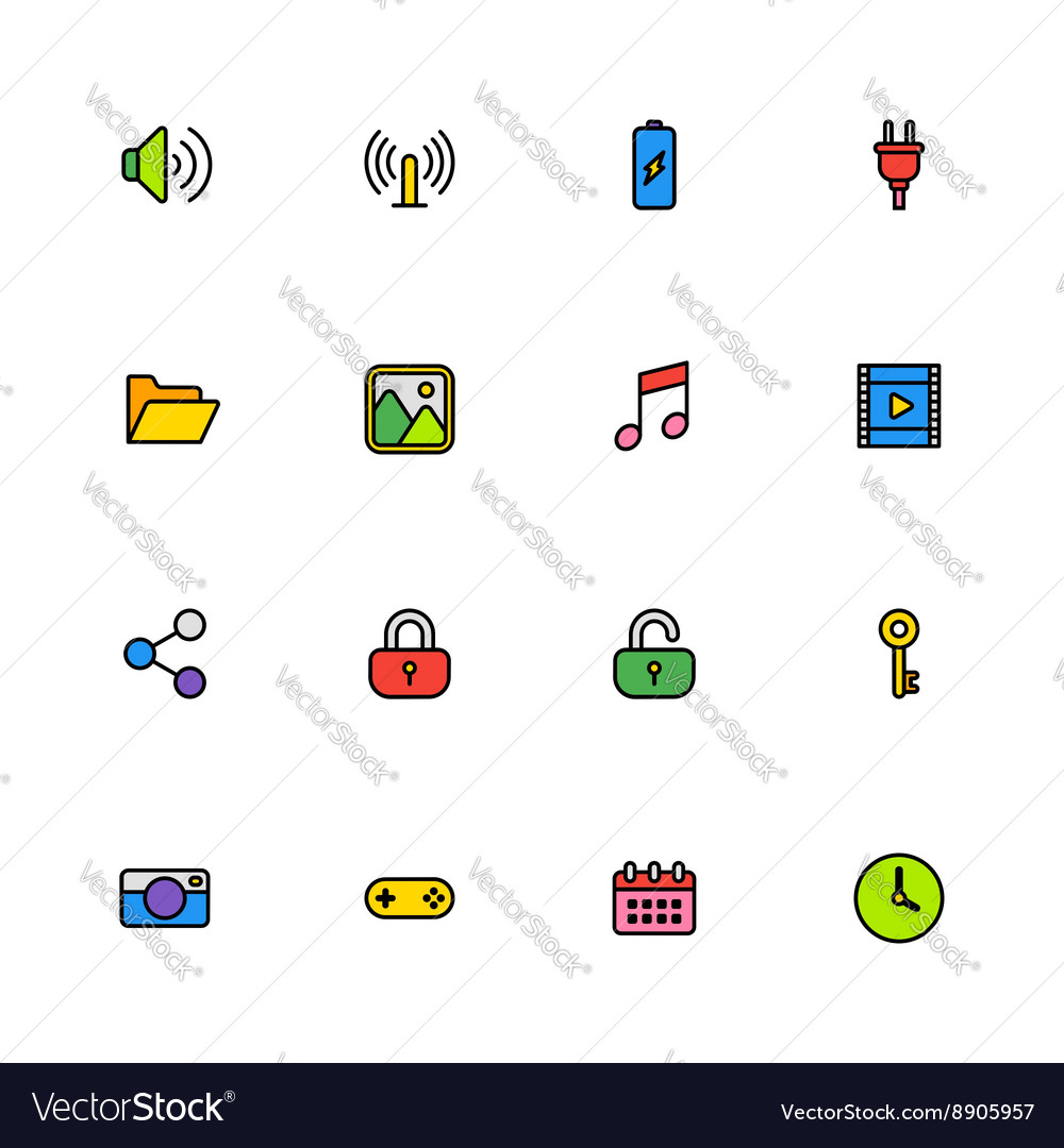 Line Web Icon Set - Minimalist