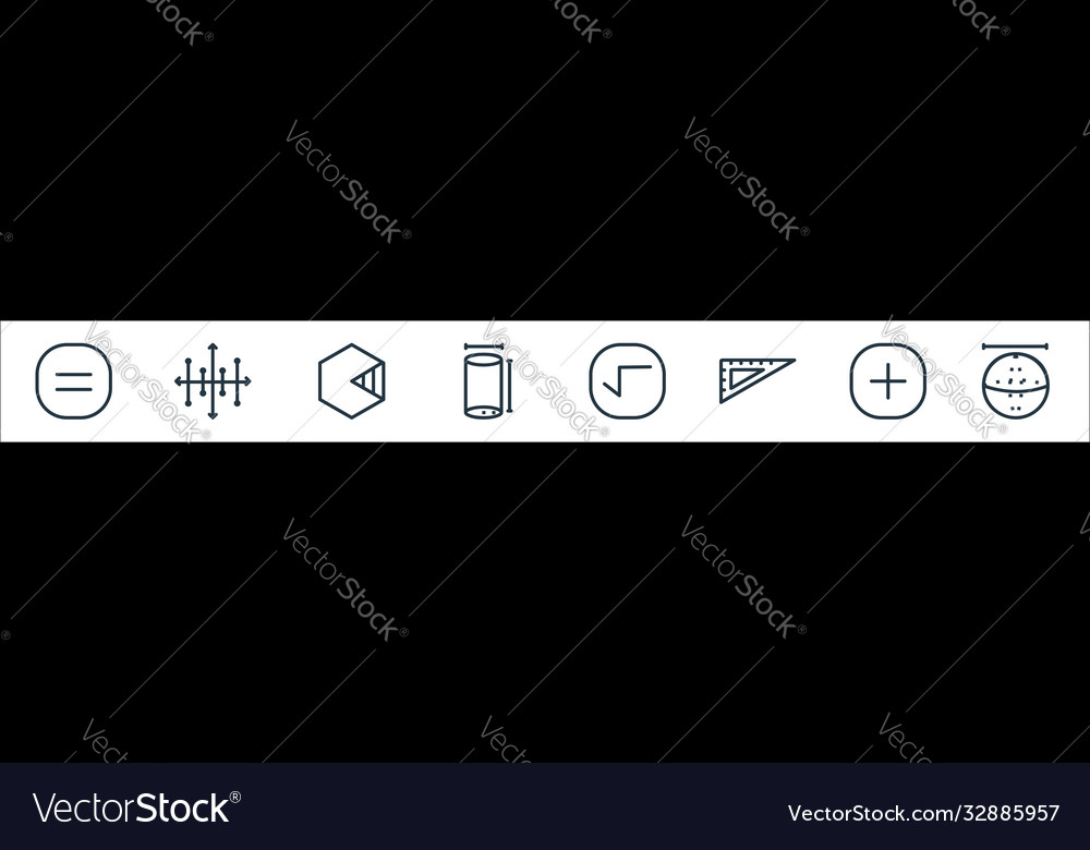 Mathematics line icons linear set quality vector image Mathematics line icons linear set quality