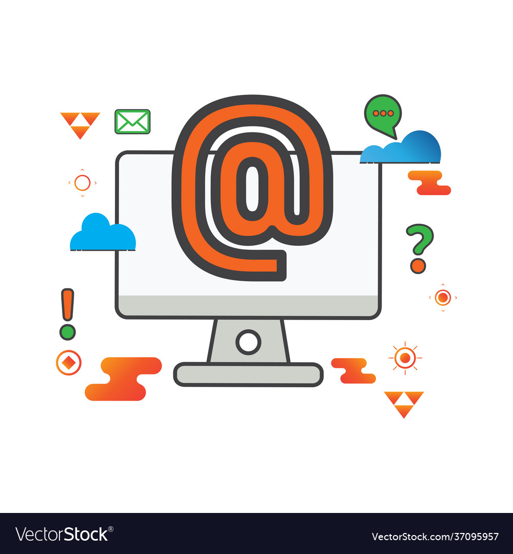 Message computer flat icon can use vector image Message computer flat icon can use