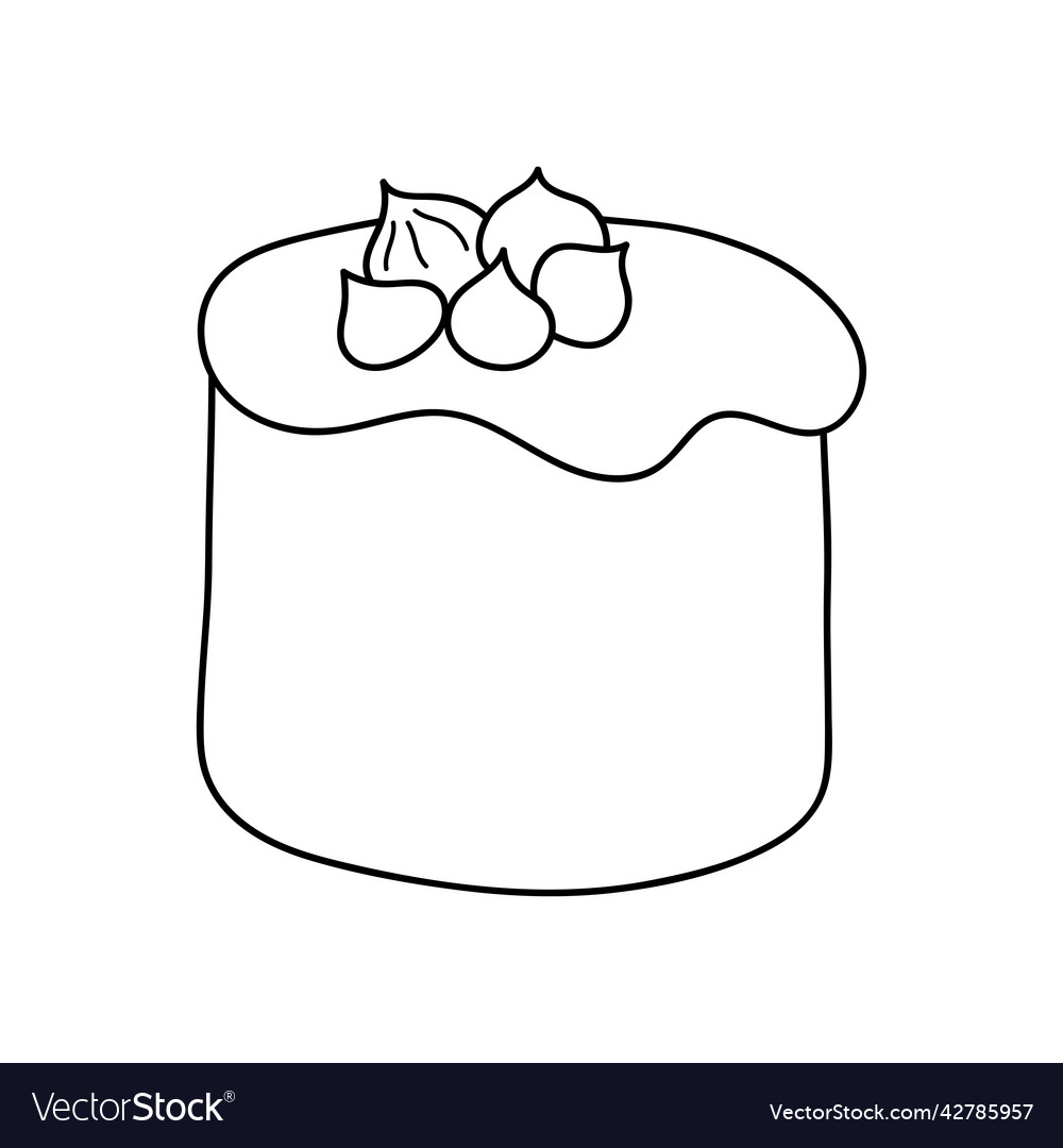 Pretty doodle cake design sketch element for menu Vector Image Pretty doodle cake design sketch element for menu