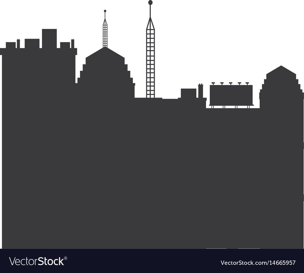 Silhouette city building antenna board