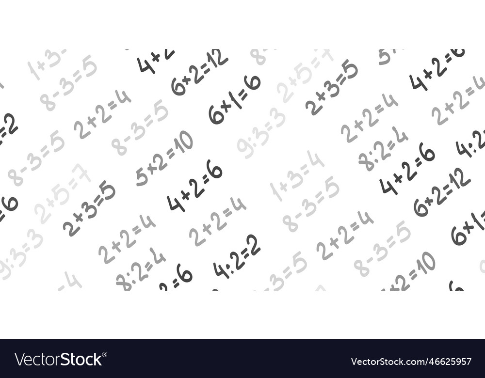 Solve mathematics examples seamless pattern vector image Solve mathematics examples seamless pattern