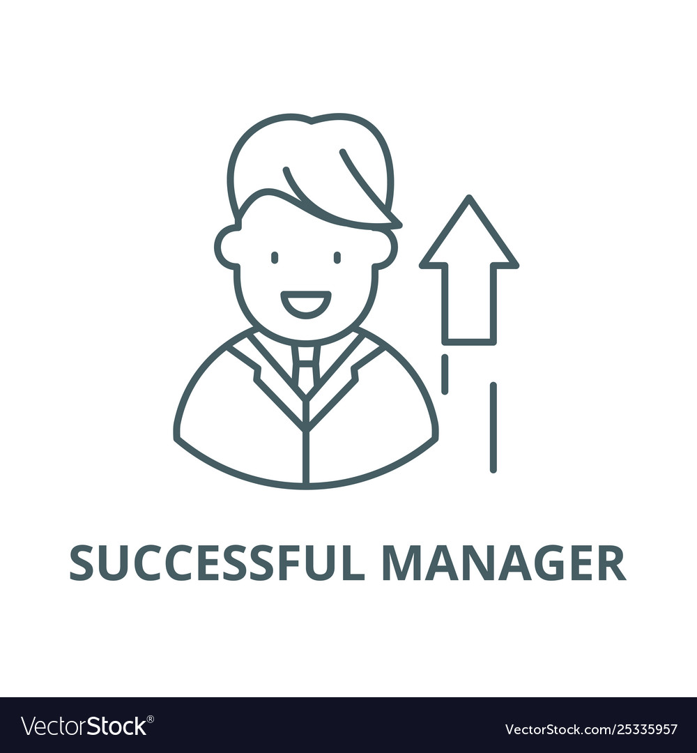 Successful manager line icon linear