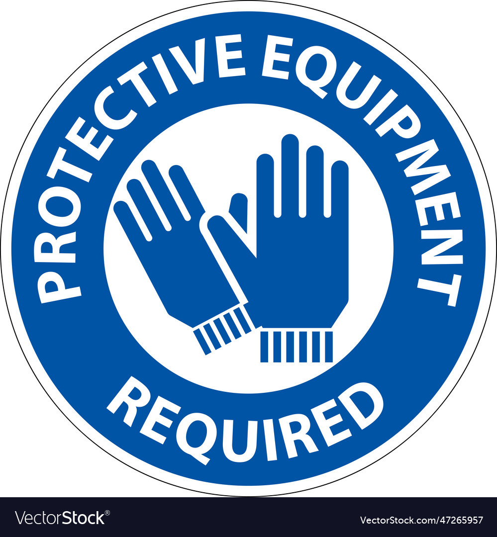 Symbol floor sign protective equipment required