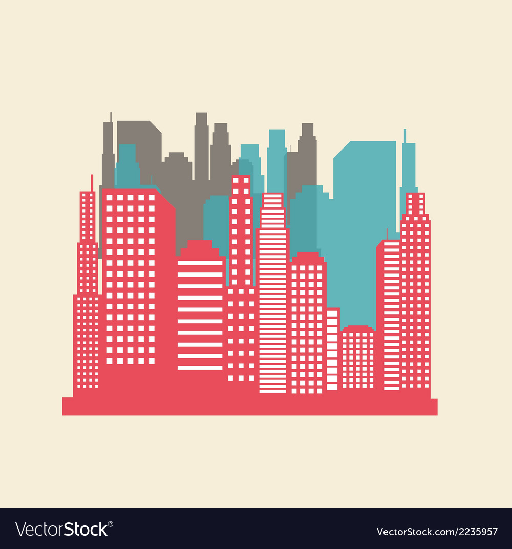 Urban city design over pink background
