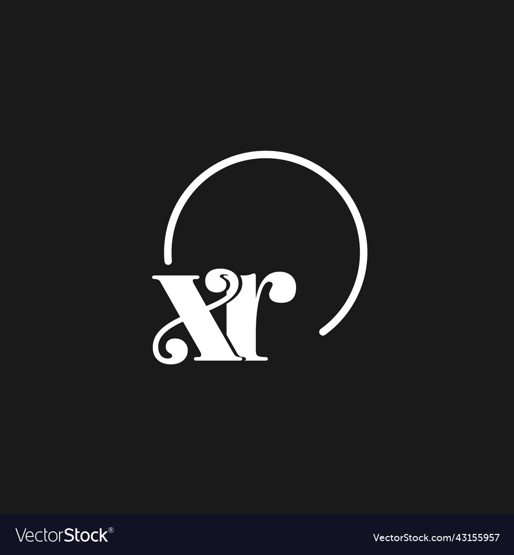 Xr logo initials monogram with circular lines
