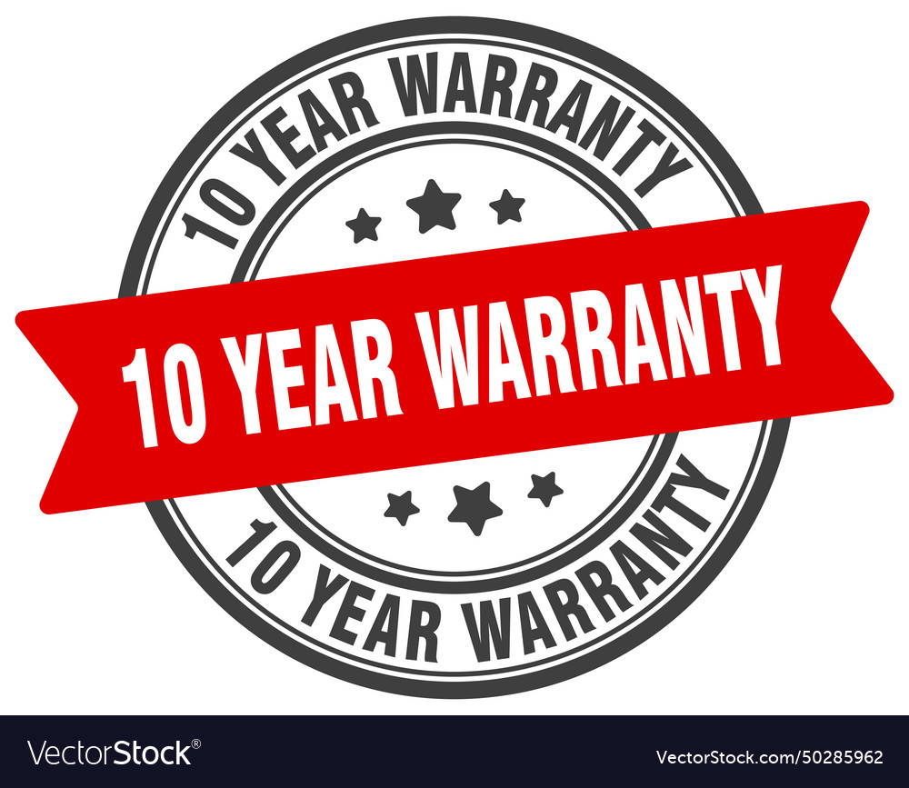 10 year warranty stamp label