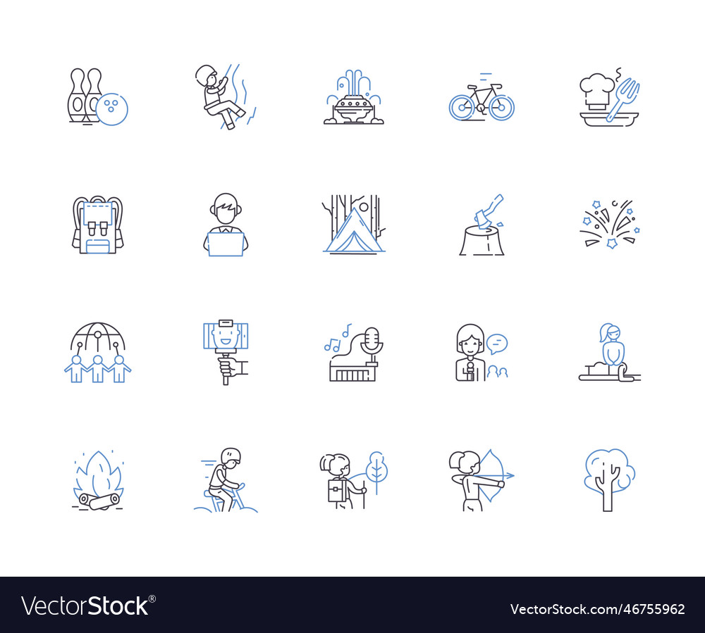 Budget travel outline icons collection cheap Vector Image