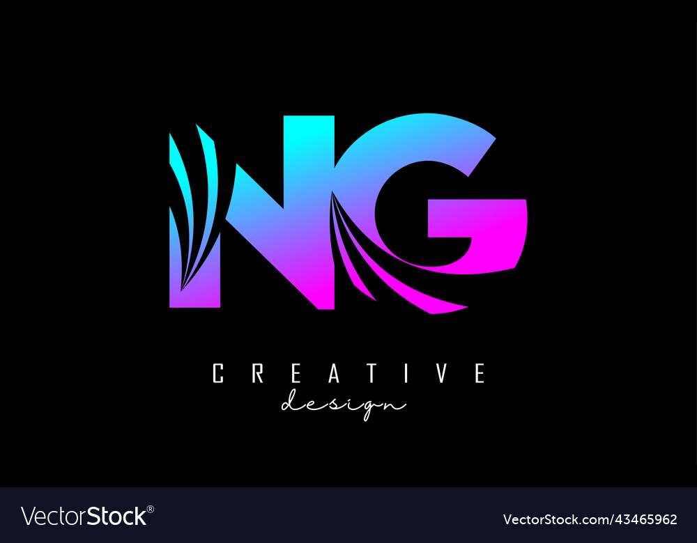 Creative colorful letters ng n g logo Royalty Free Vector