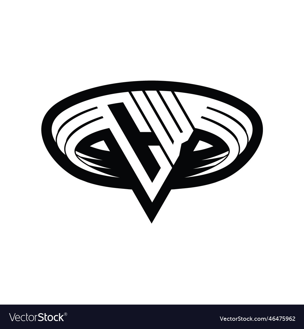 Cw logo monogram with triangle shape slice Vector Image Cw logo monogram with triangle shape slice