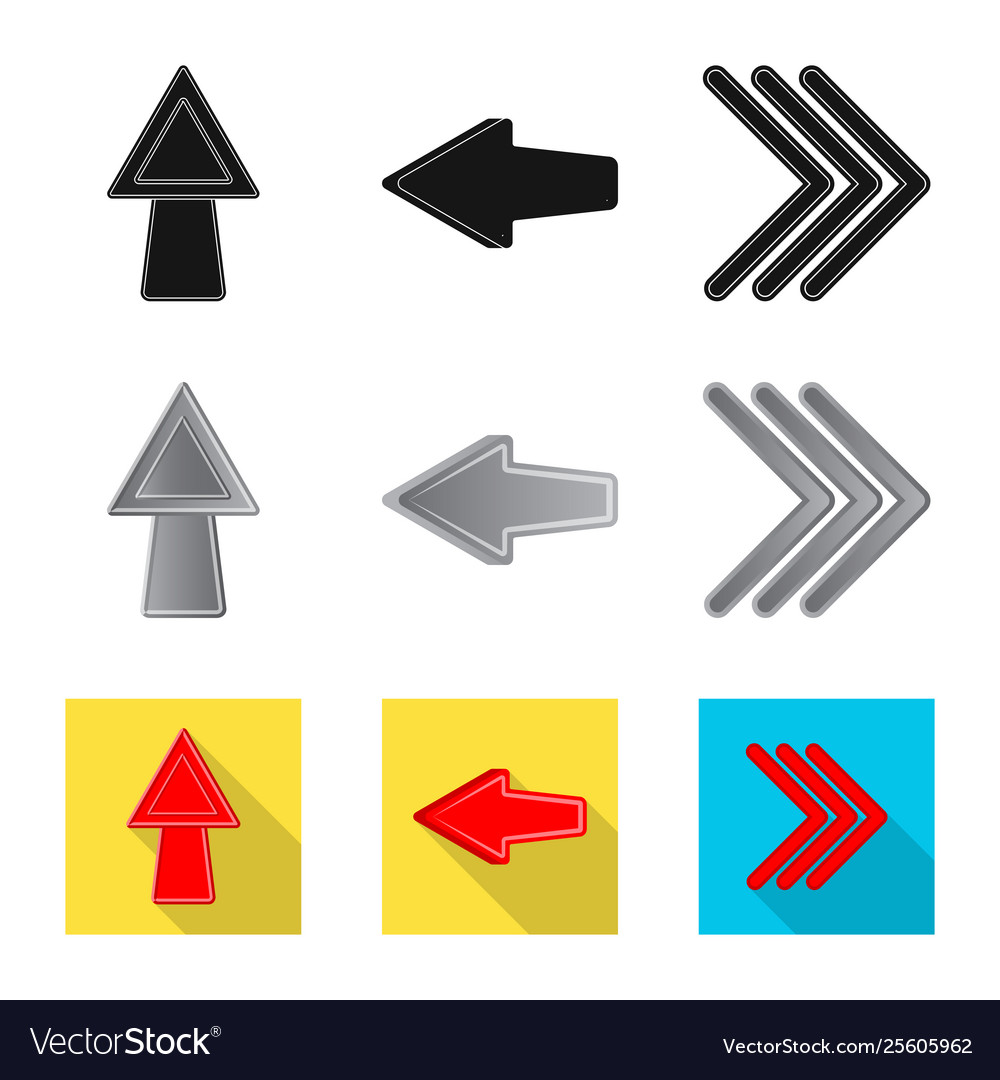 Design element and arrow icon set vector image Design element and arrow icon set
