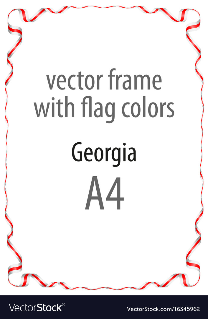 Frame and border of ribbon with the colors