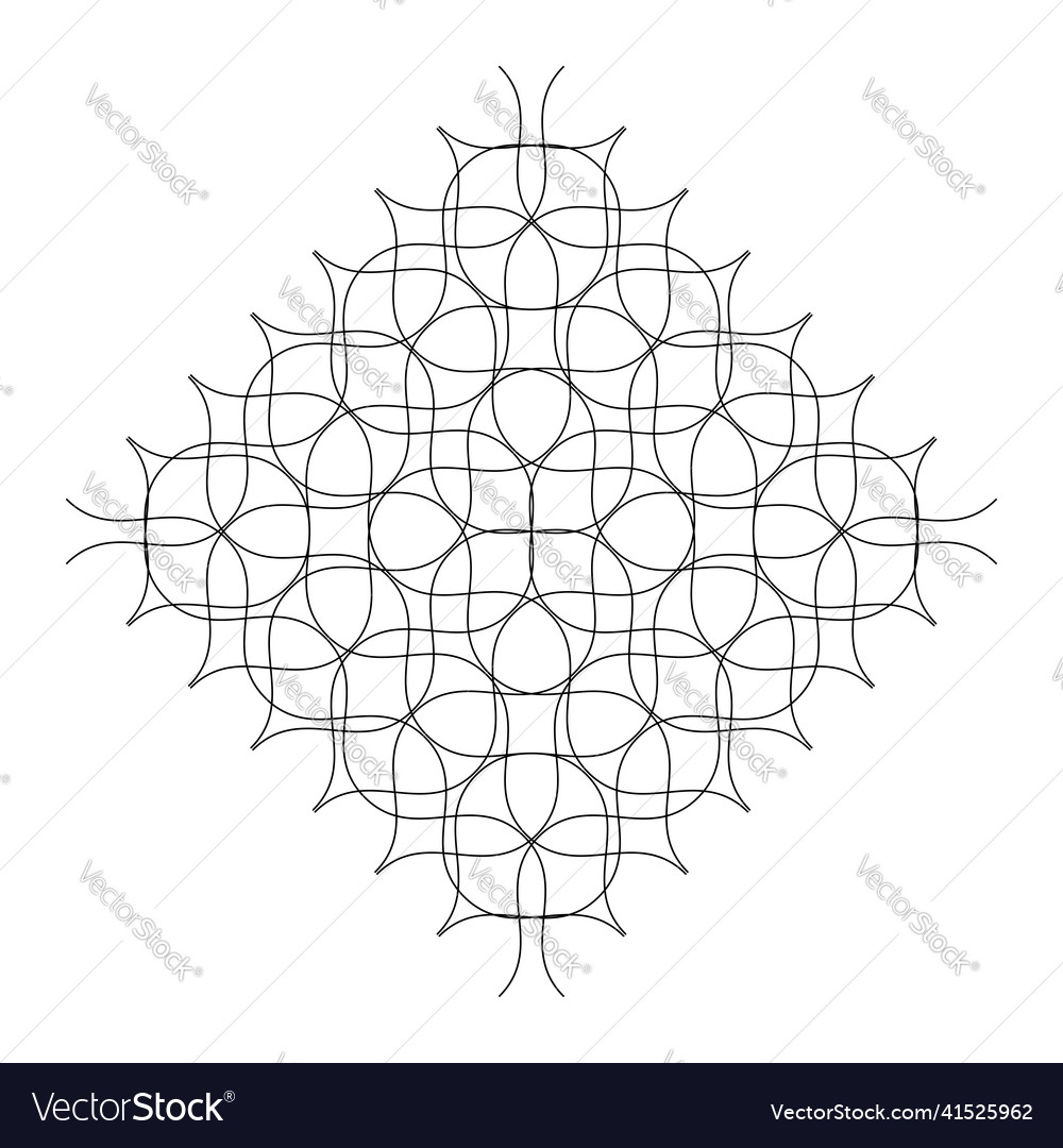 Geometric weave element with intersecting lines vector image Geometric weave element with intersecting lines