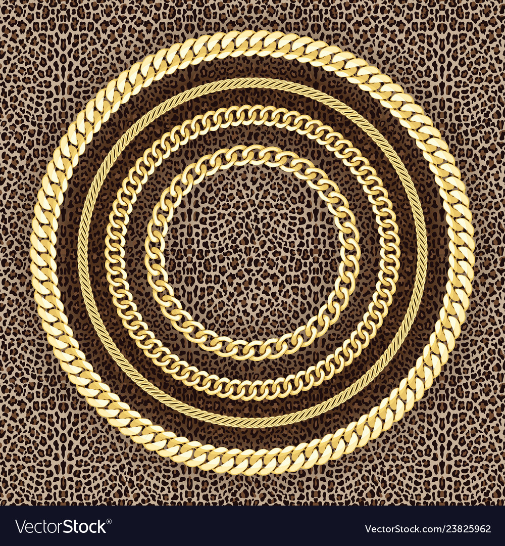Golden Chains on Leopard Print