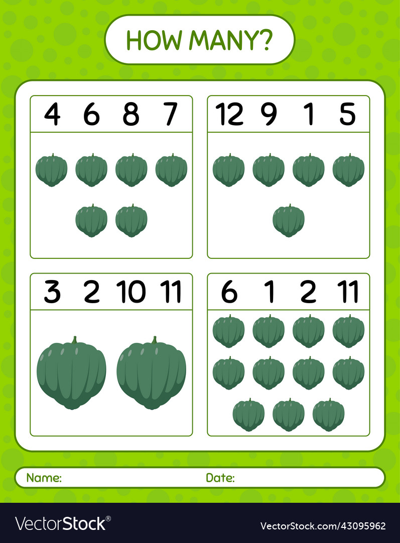 How many counting game with acorn squash vector image How many counting game with acorn squash