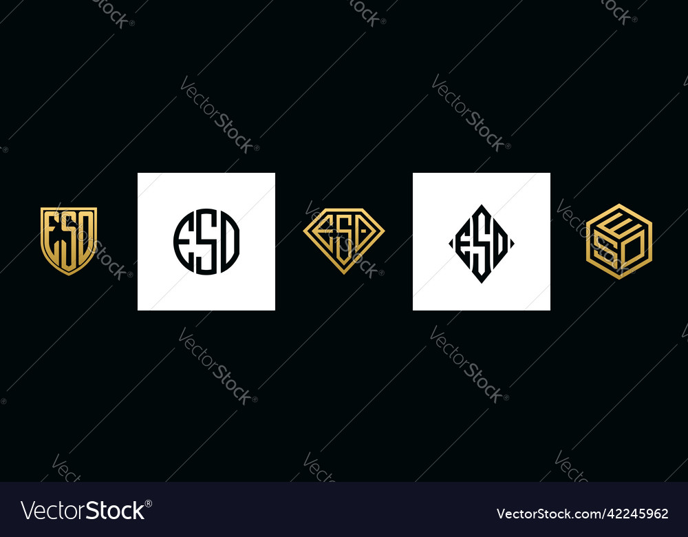 Original Buchstaben eso Logo Designs Bündel vector image Original Buchstaben eso Logo Designs Bündel
