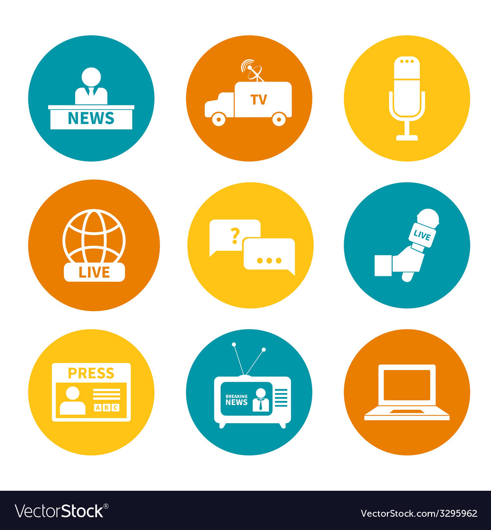 Journalism icons set