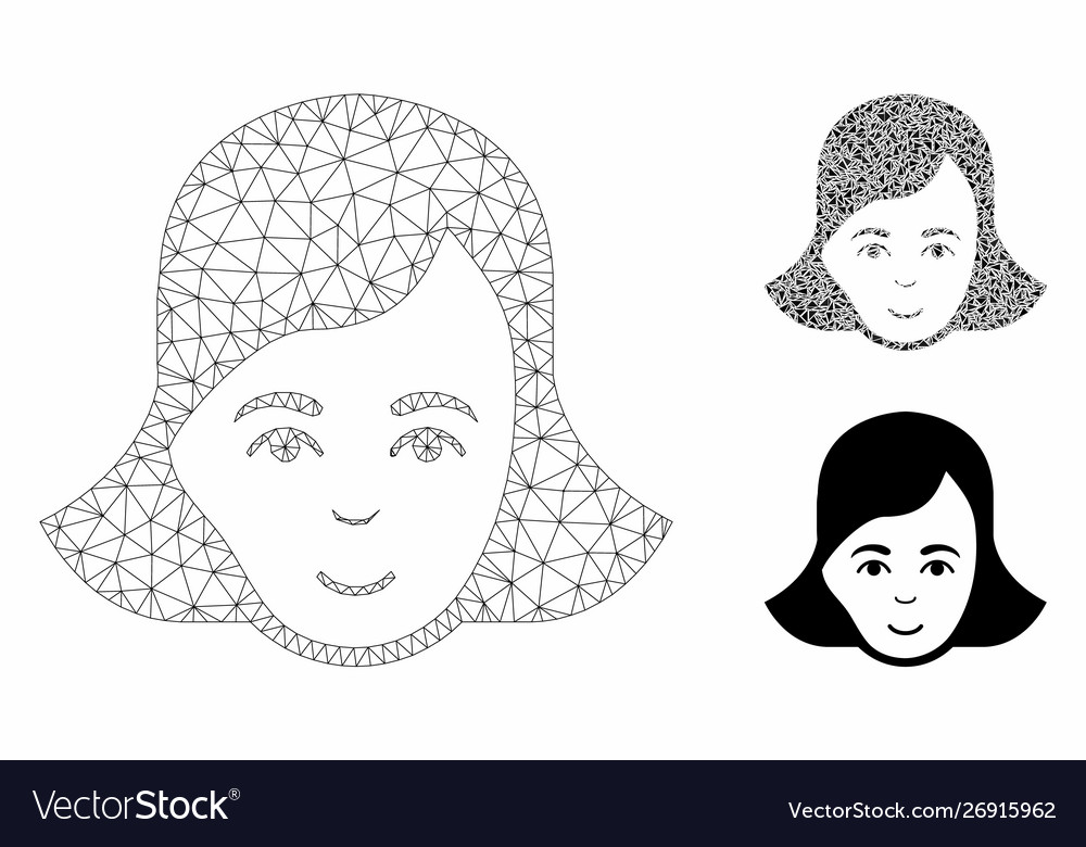 Lady face mesh network model and triangle Vector Image Lady face mesh network model and triangle
