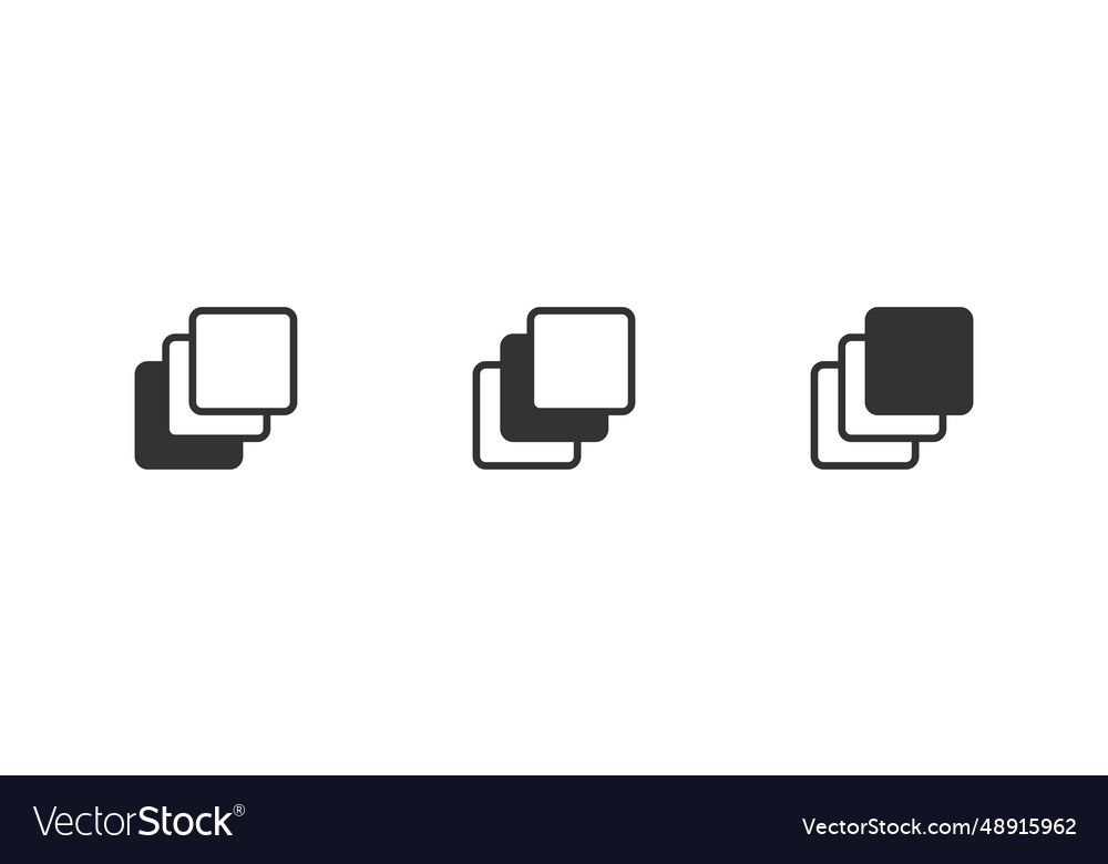 Layer stack icon set line and flat elements web Vector Image