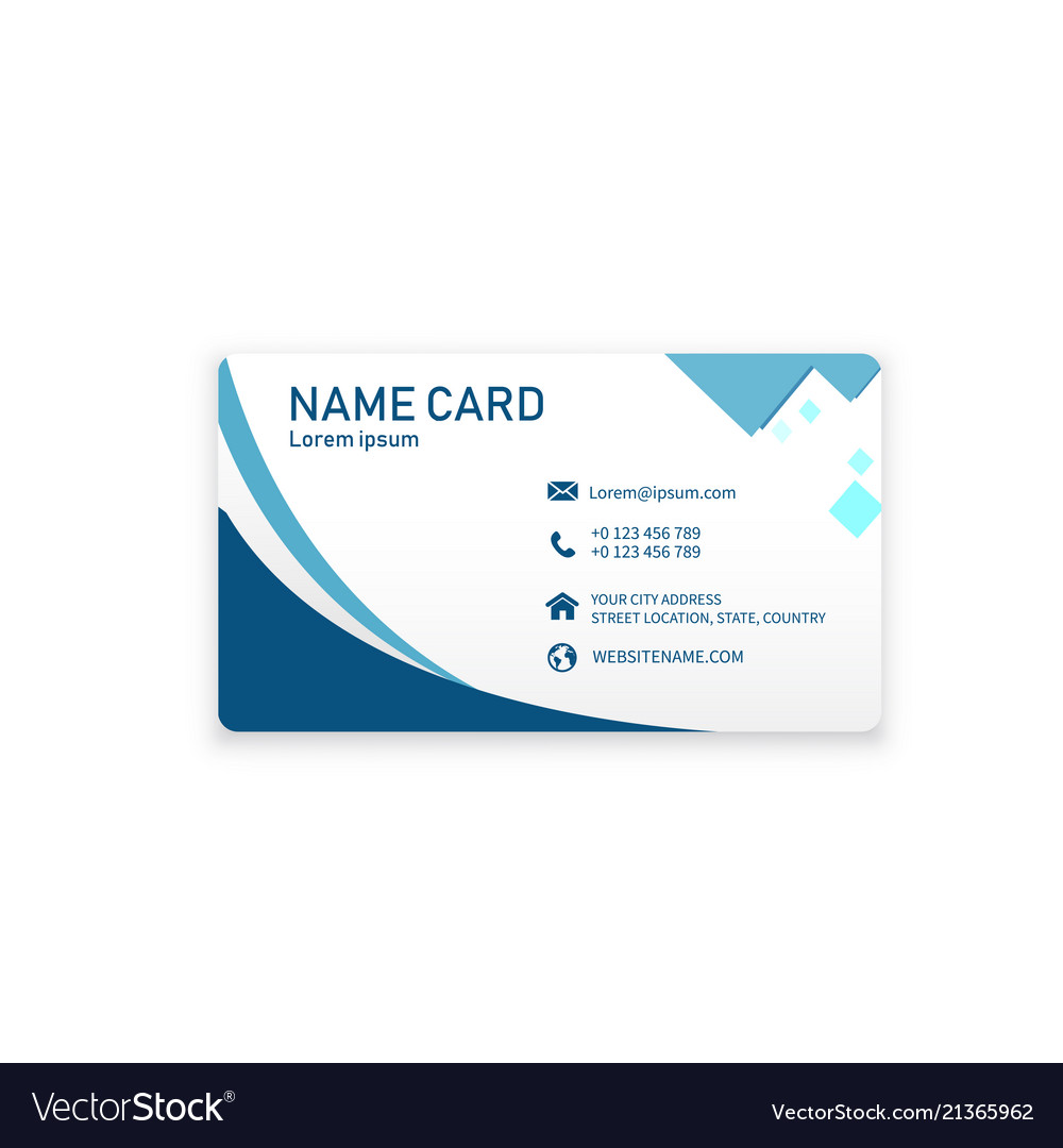 Modern blue wave name card image